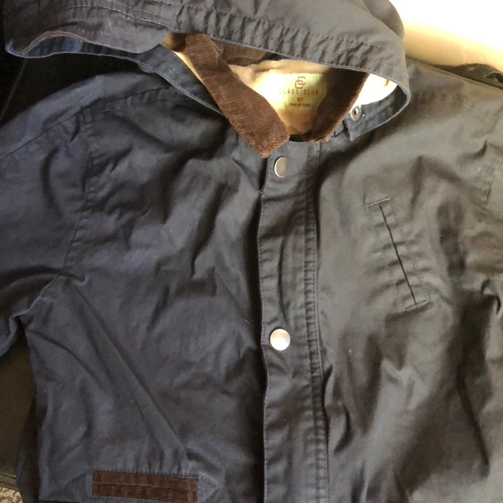 Class Club Boys hooded jacket in Navy Blue